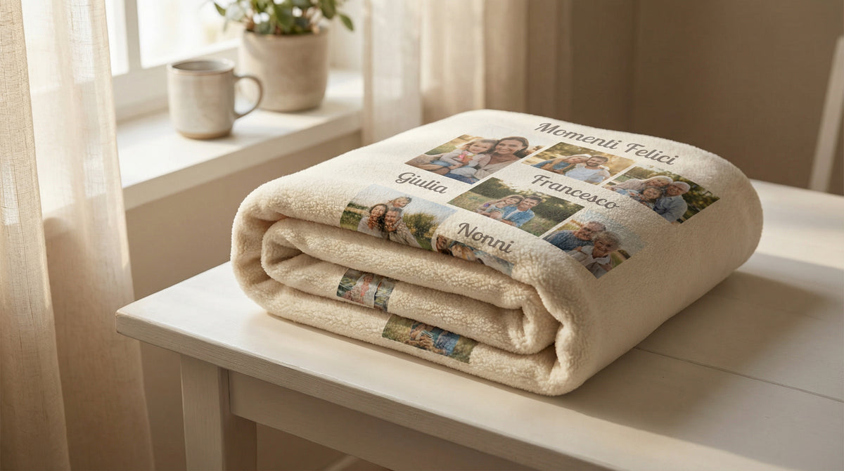 Plaid Personalizzato con Nomi e Foto – La Coperta dei Nostri Ricordi