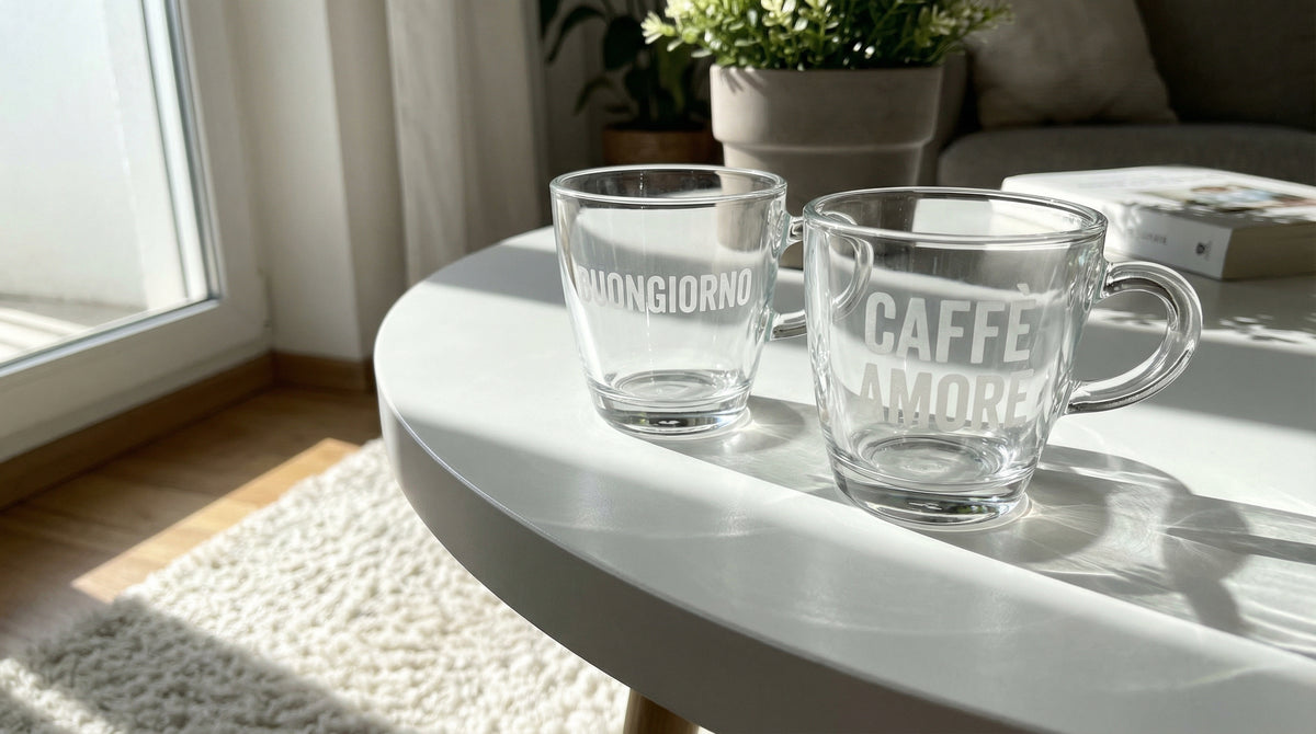 Tazzine in Vetro Incise – Set Coppia Personalizzato
