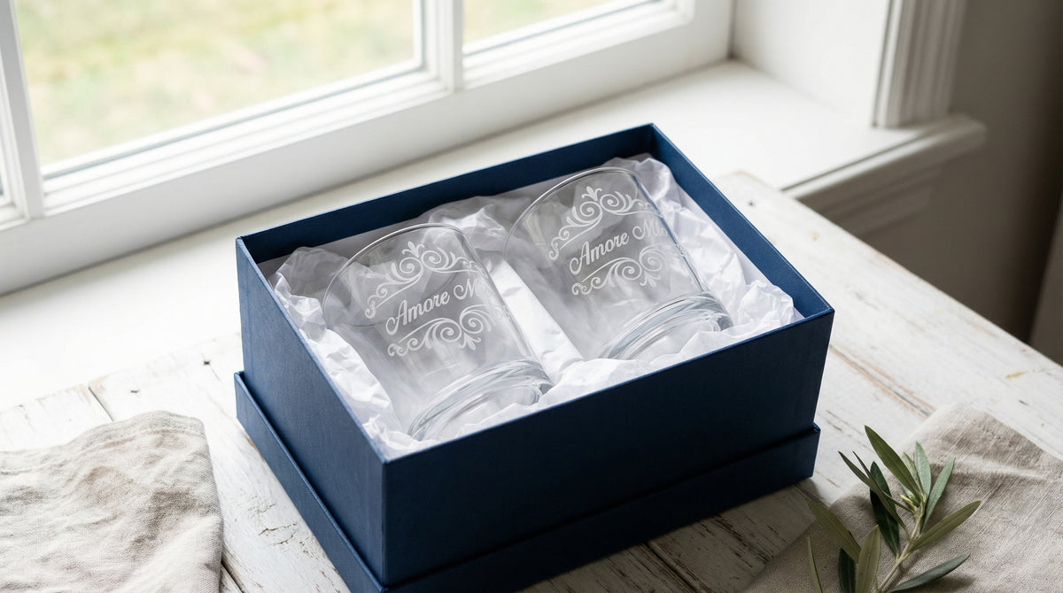 Tazzine in Vetro Incise – Set Coppia Personalizzato